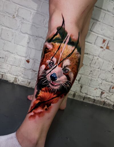 watercolor red panda tattoo